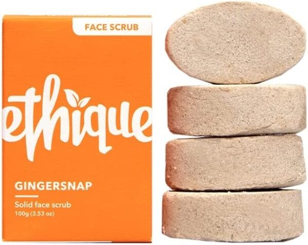 Ethique Eco-Friendly Face Scrub Bar, Gingersnap - Plastic Free & Compostable