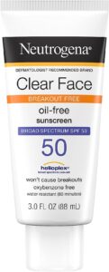 Neutrogena Clear Face Liquid Lotion Sunscreen for Acne-Prone Skin