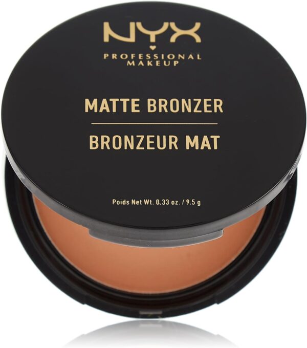 NYX Professional Makeup Matte Body Bronzer compact open, showcasing the smooth, pressed powder formula