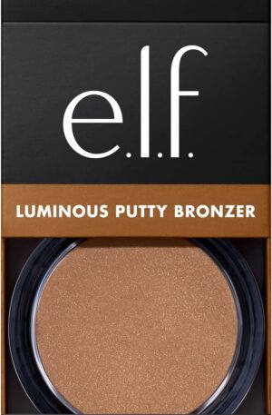 Close-up of e.l.f. Putty Bronzer open container, revealing the smooth putty-to-powder formula