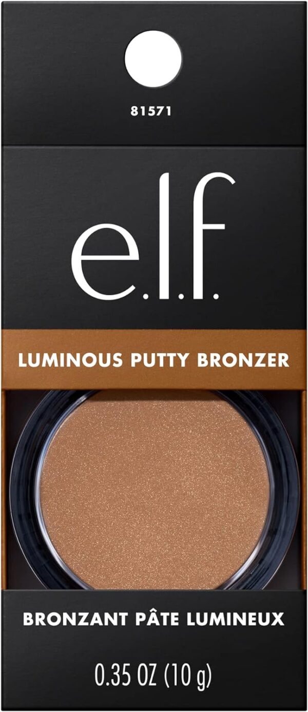 Close-up of e.l.f. Putty Bronzer open container, revealing the smooth putty-to-powder formula